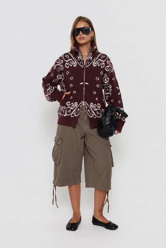Bandana zipper burgundy