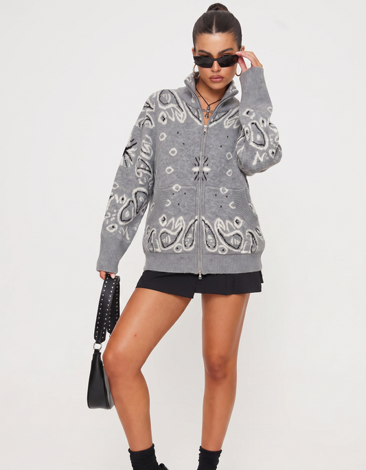 Bandana zipper light grey