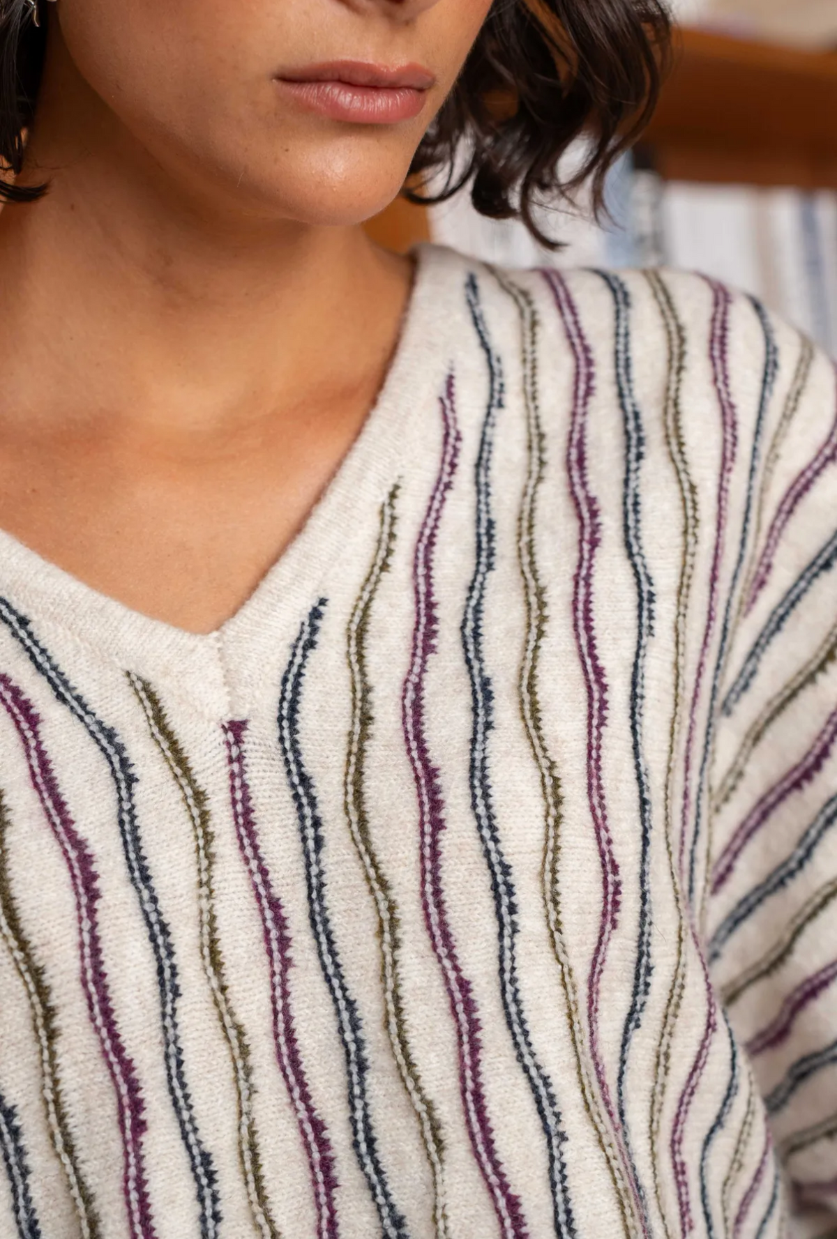 Set stripe multicolor wool