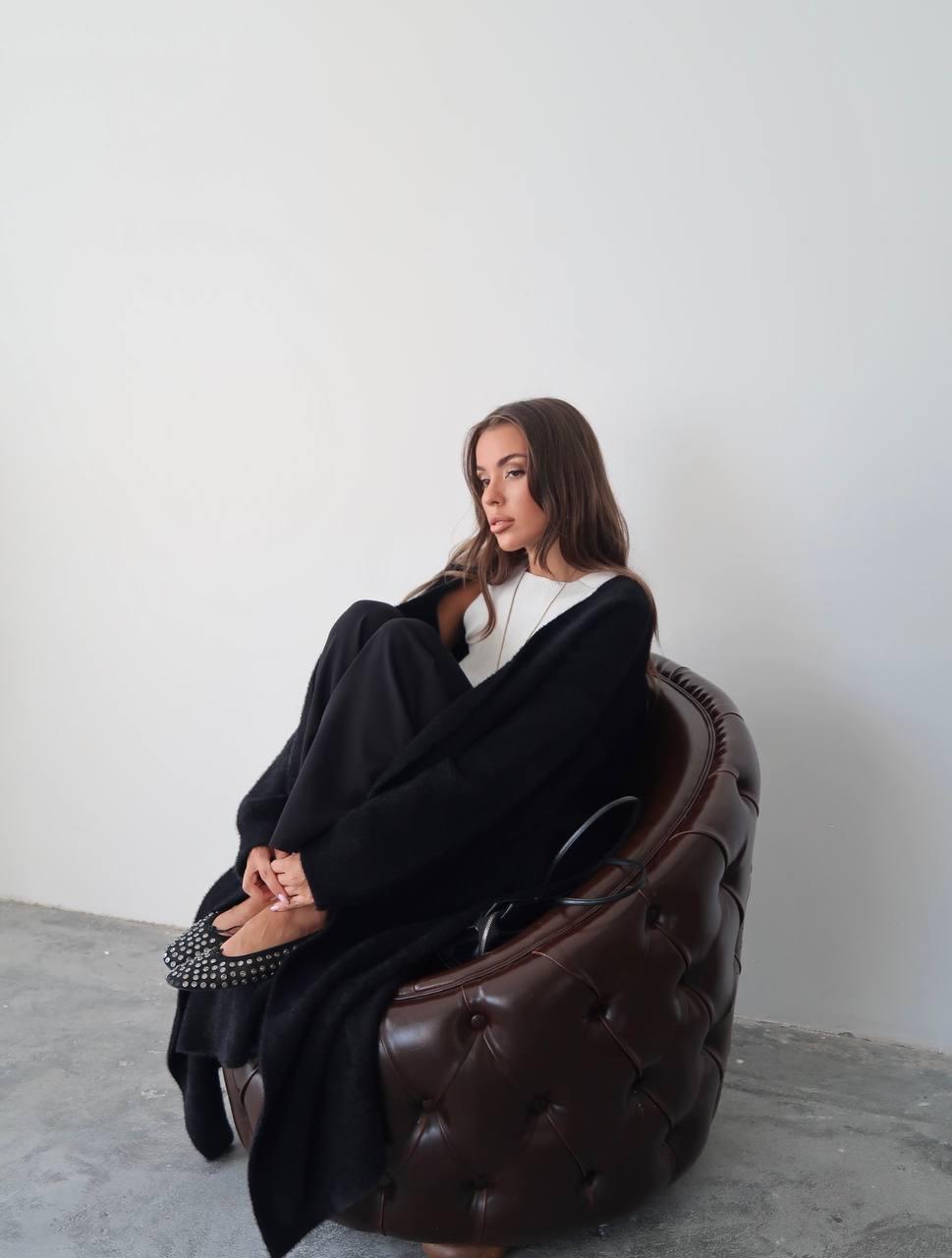 Black Fur Cardigan