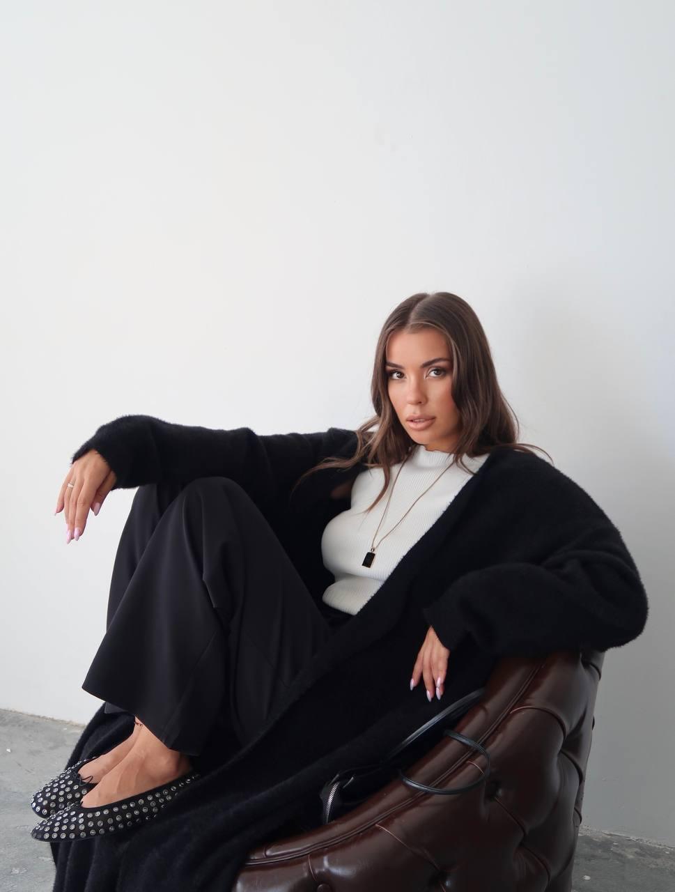 Black Fur Cardigan