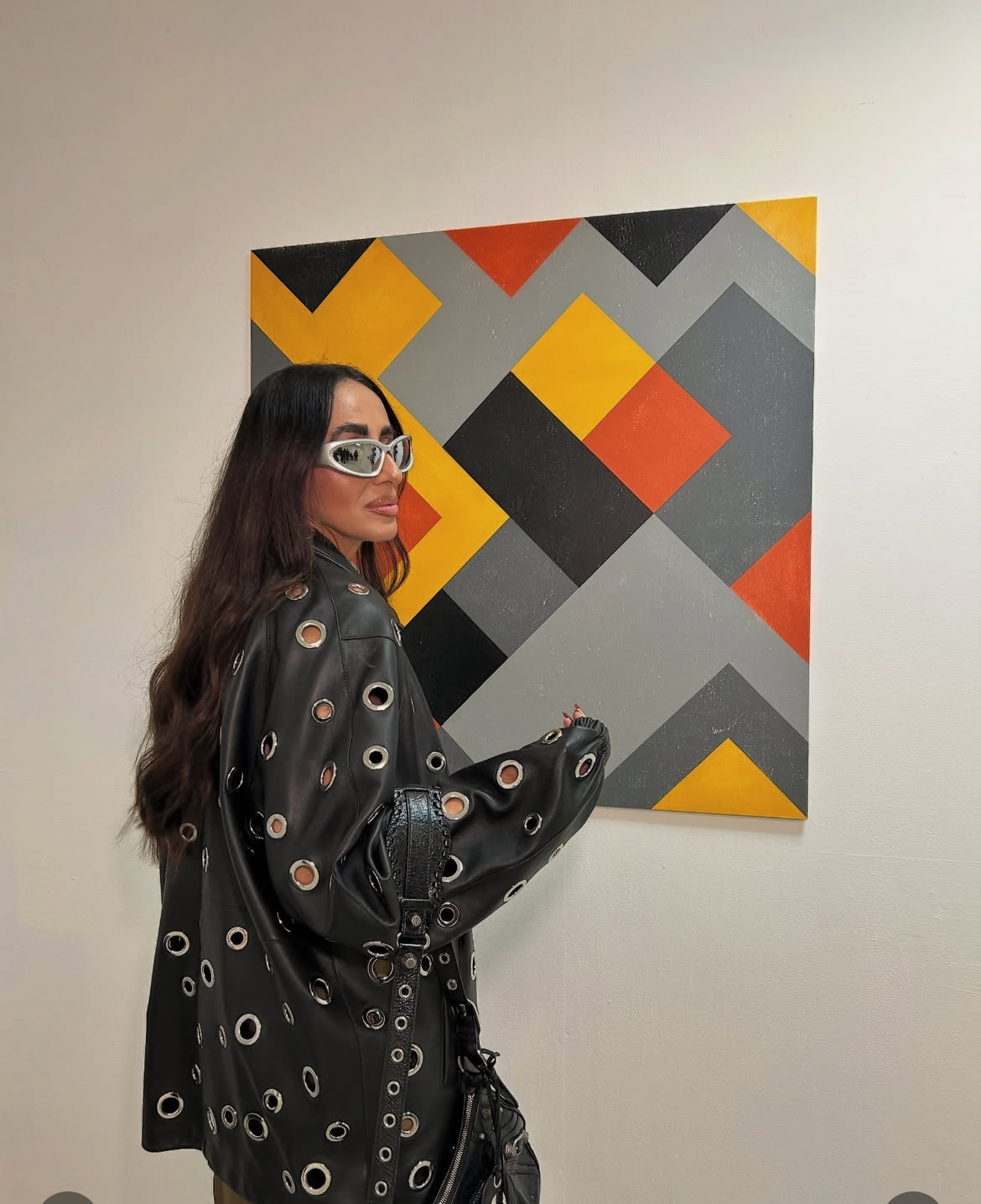 Jacket leather studs