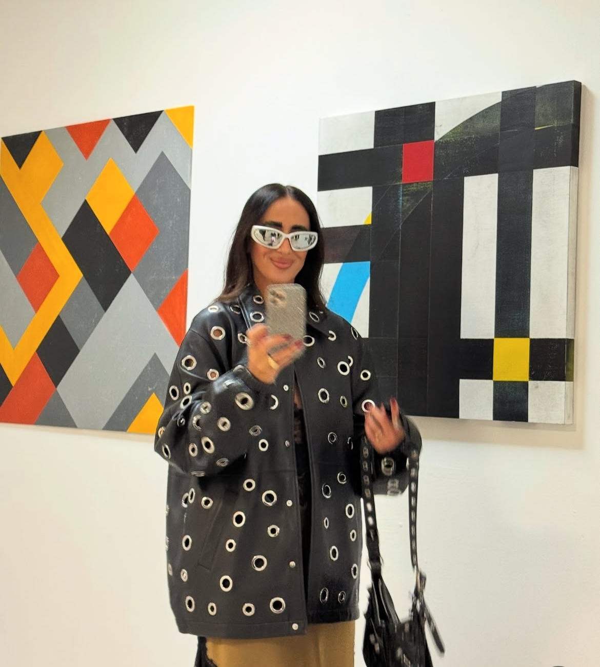 Jacket leather studs