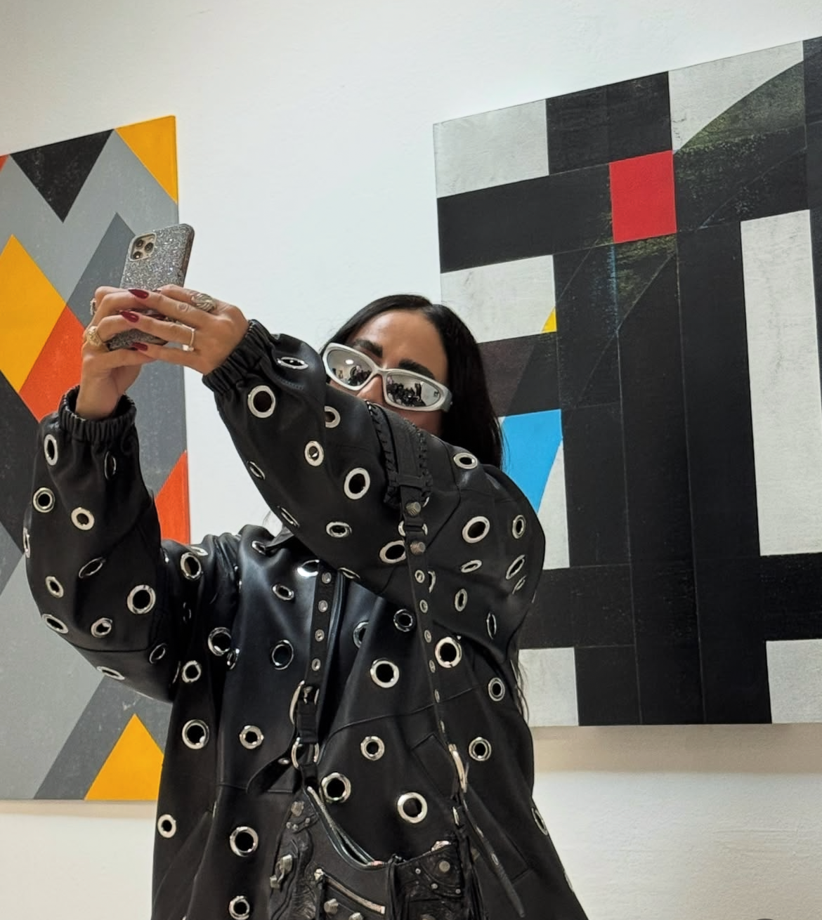 Jacket leather studs