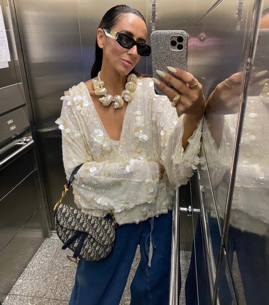Sequins Jacket Off White