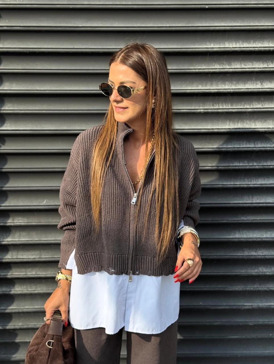 Set attached shirt light Brown