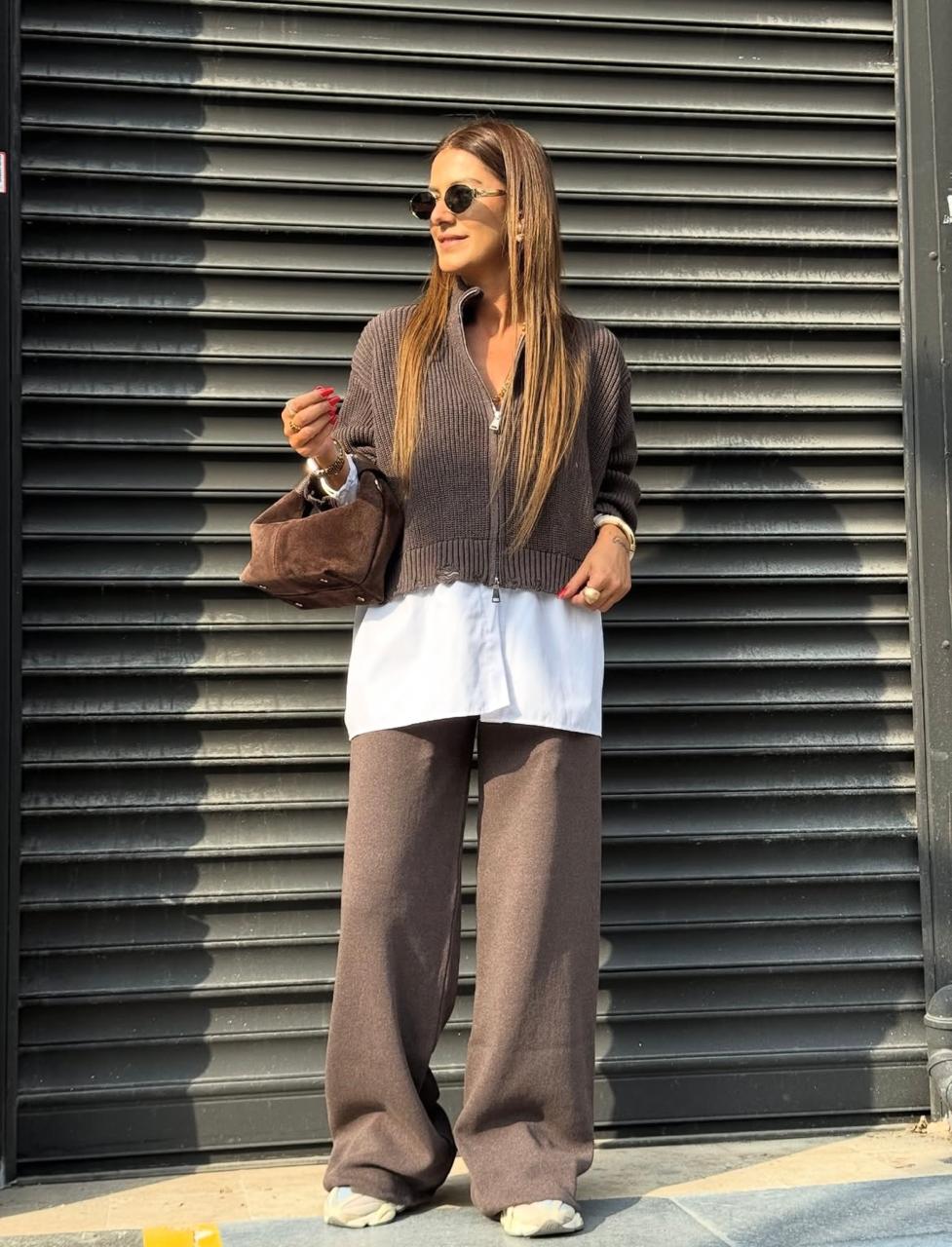 Set attached shirt light Brown