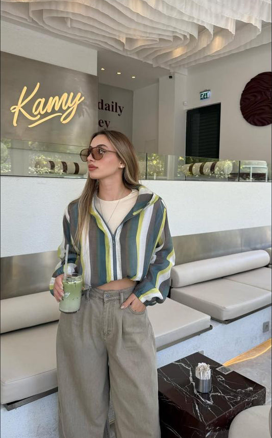 Bomber jacket stripe green