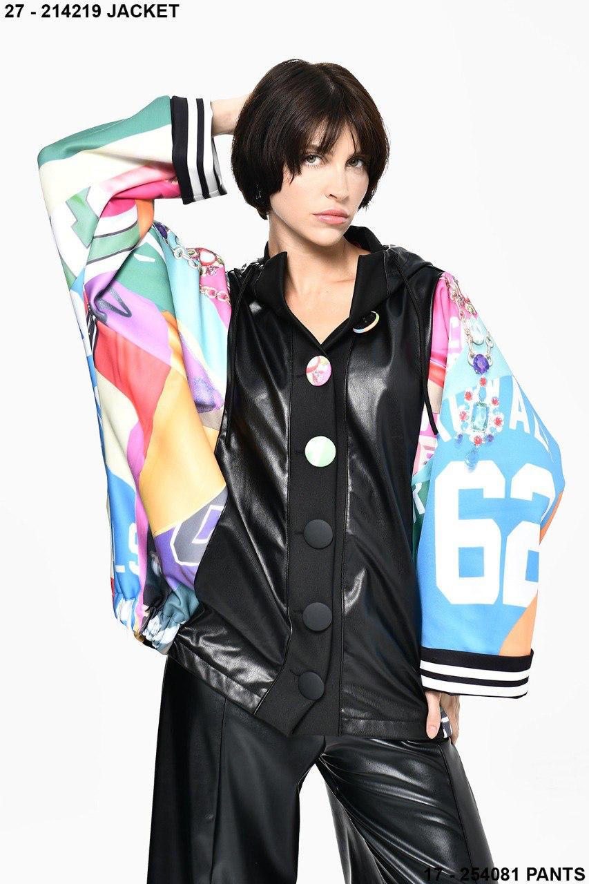 Black leather button colorDQ