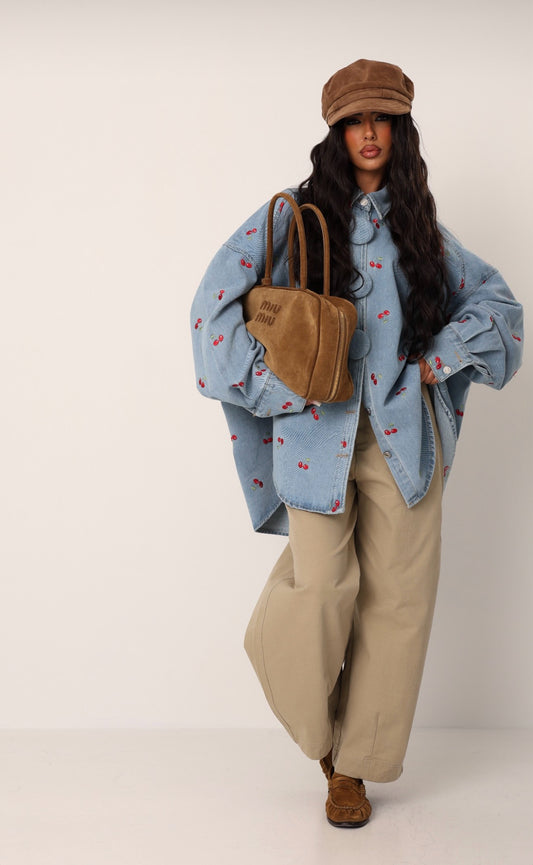 Shirt polka cherry blue