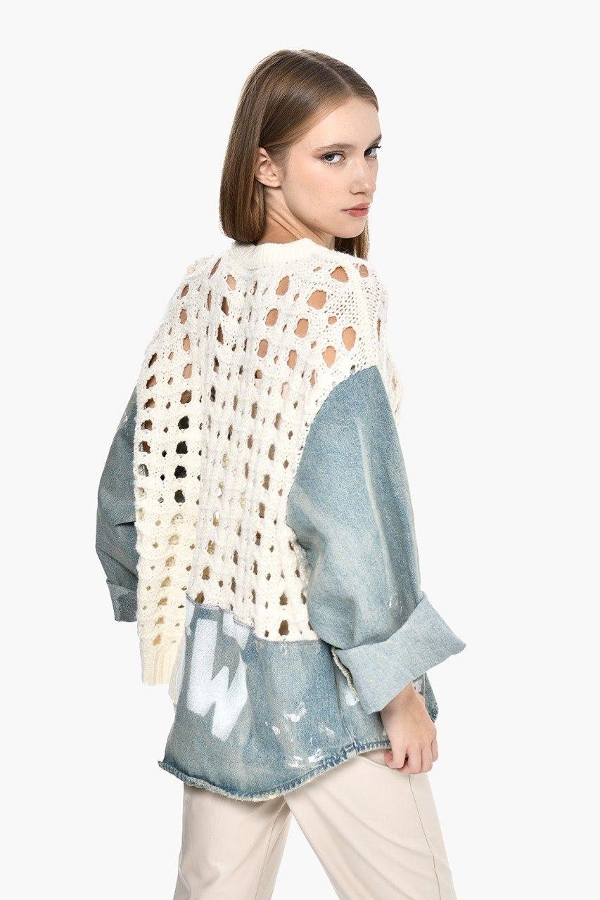 crochet denim sleeves DQ