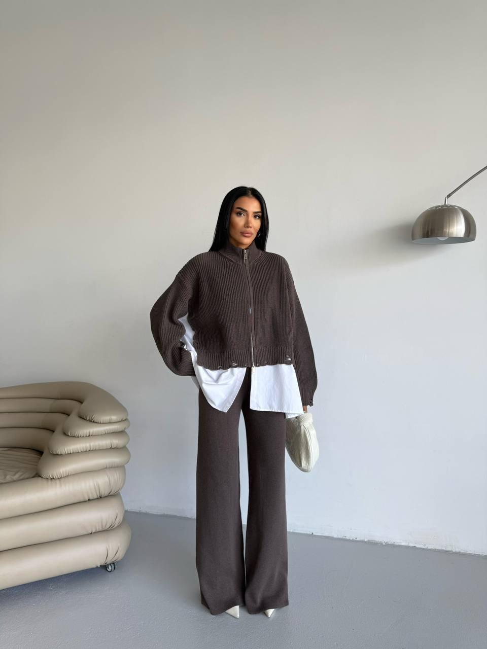 Set attached shirt light Brown