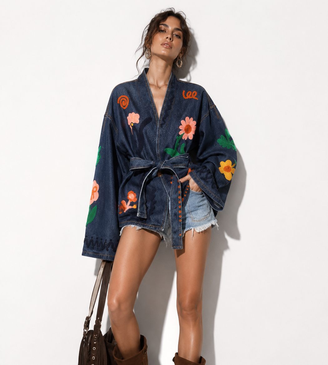 Jacket embroidery denim