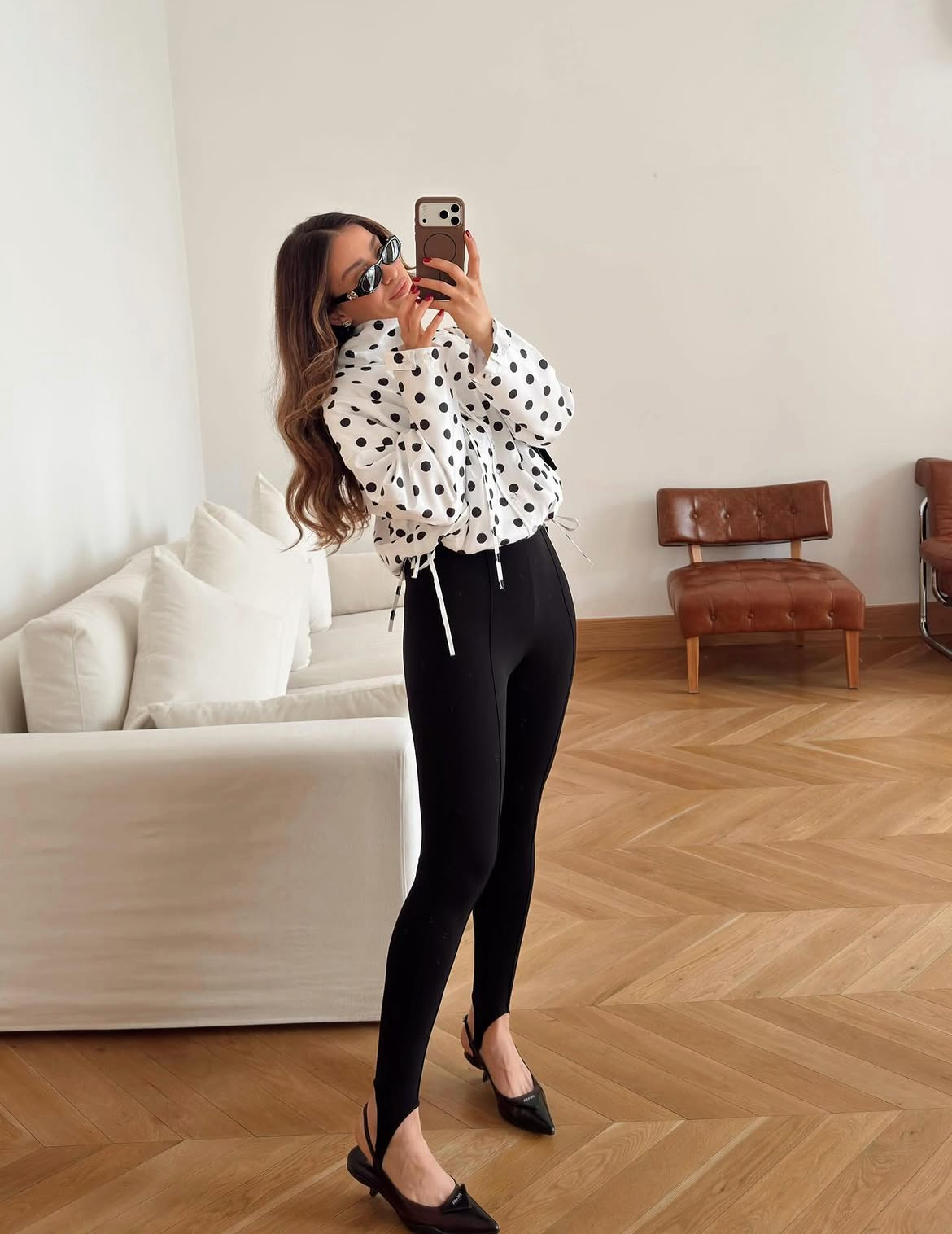 Polka shirt white