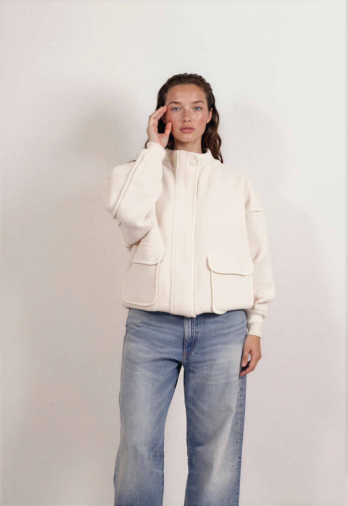 Jacket offwhite wool lined offwhite