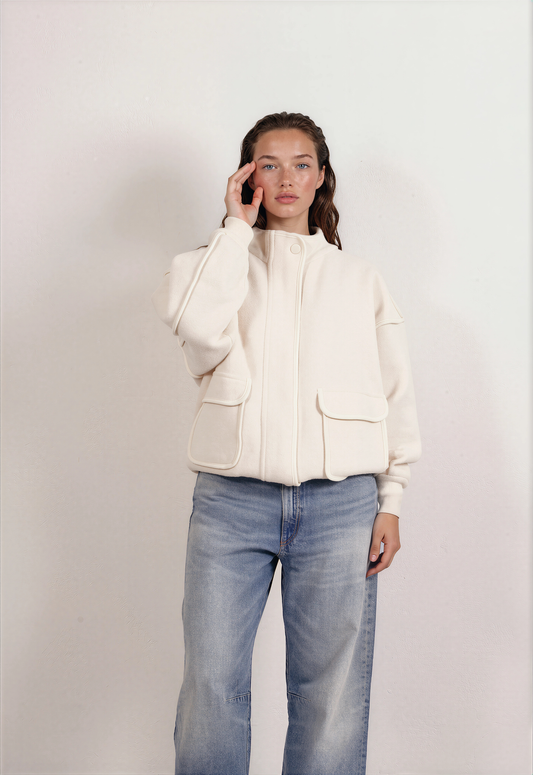 Jacket offwhite wool lined offwhite
