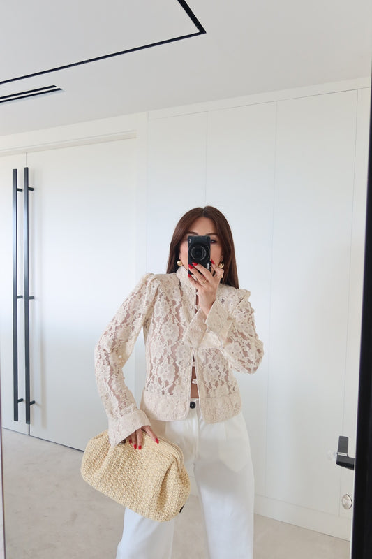 Shirt lace offwhite