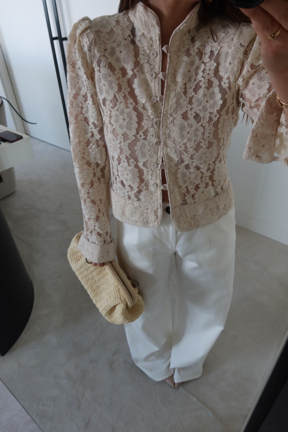 Shirt lace offwhite