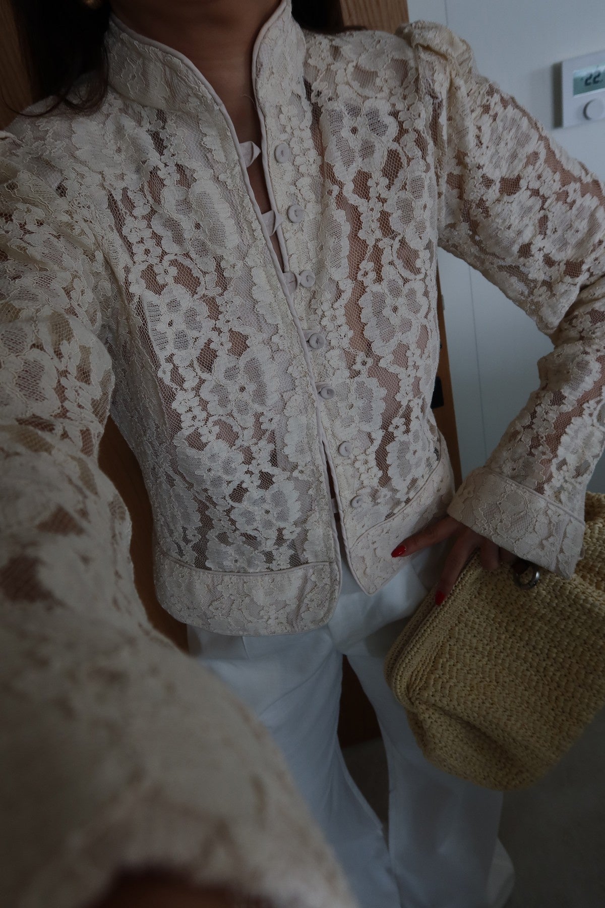 Shirt lace offwhite
