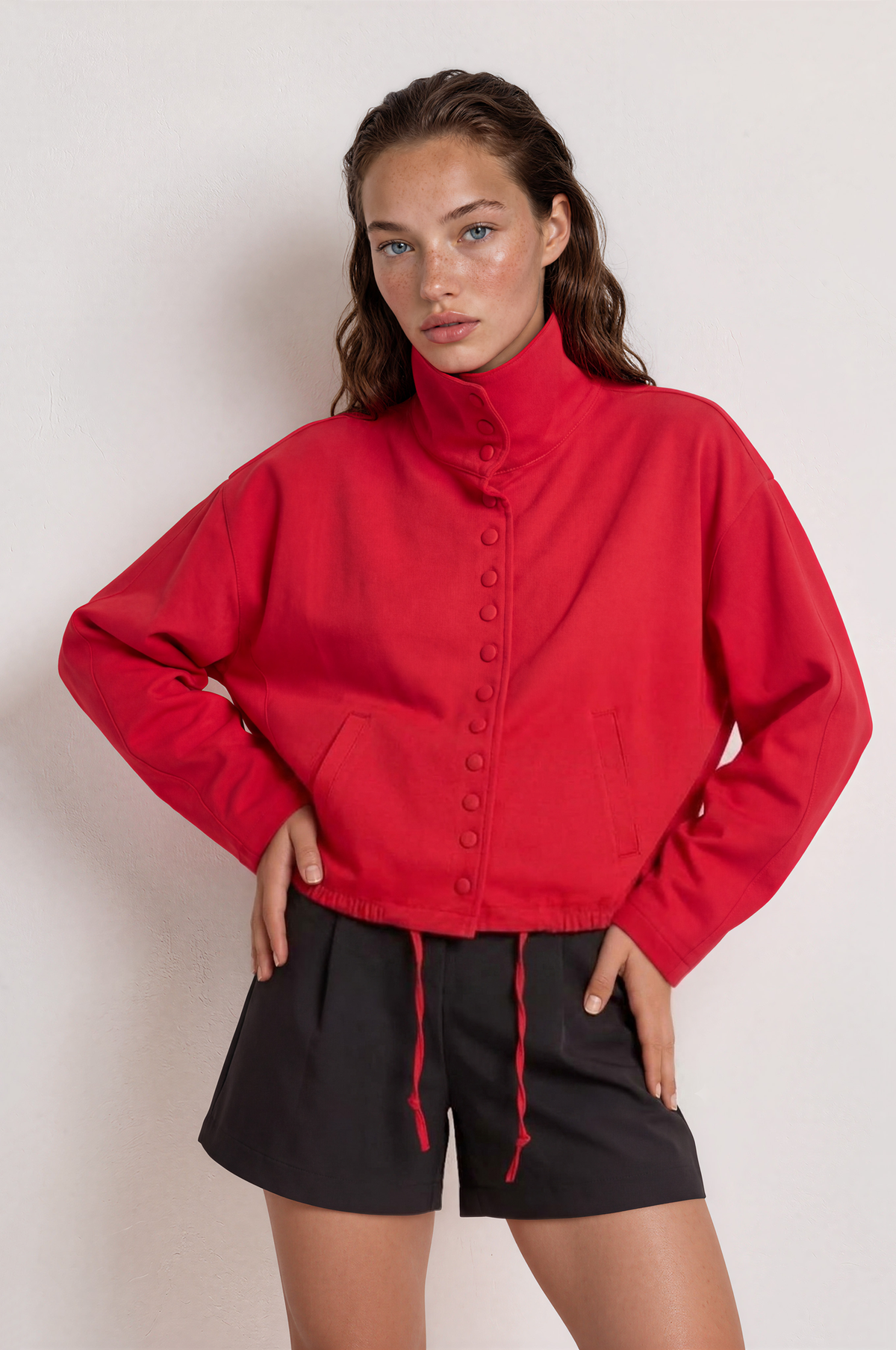 Jacket red buttons