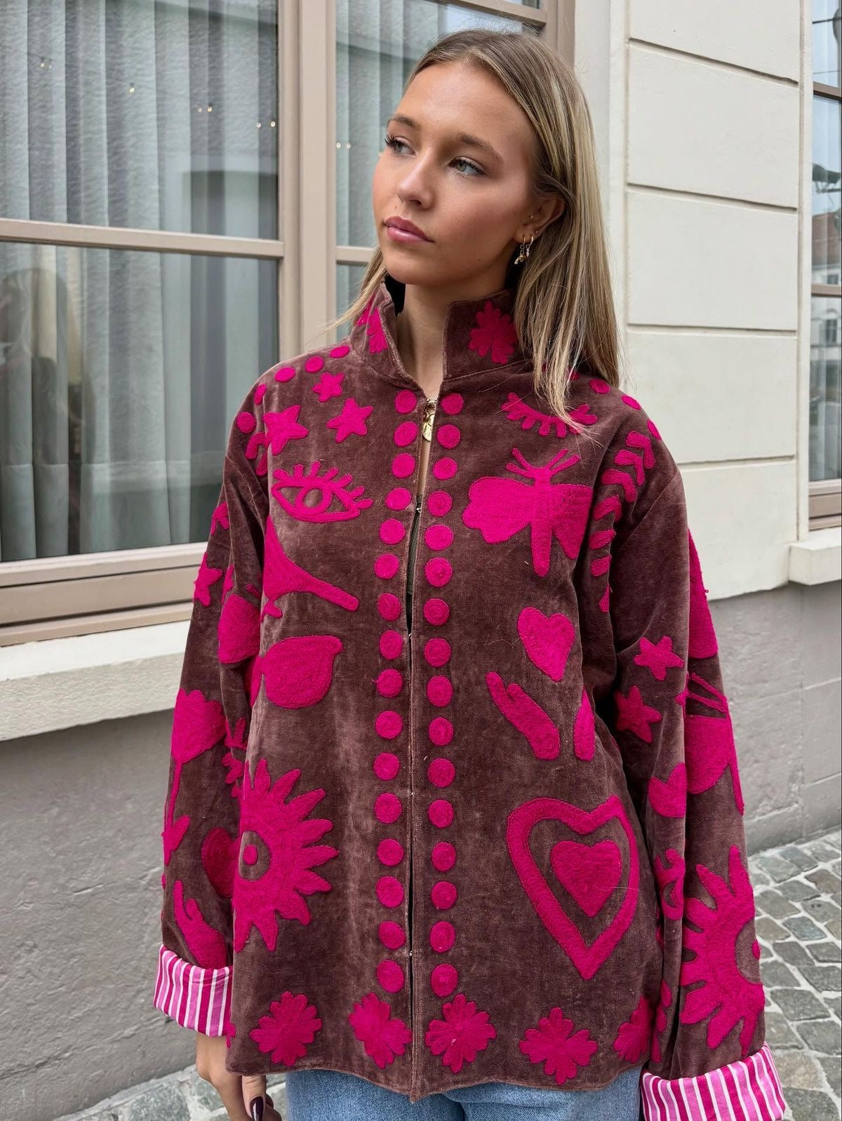 Jacket suede Brown Pink