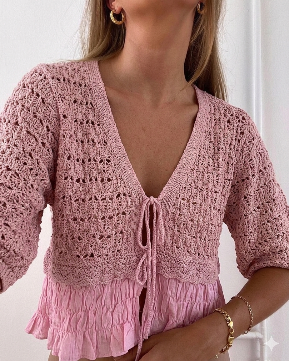 Shirt pink ruffels