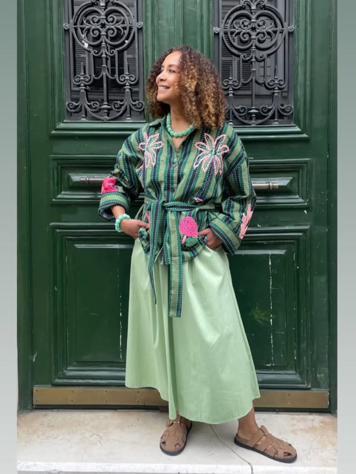 Shirt Olive embroidery