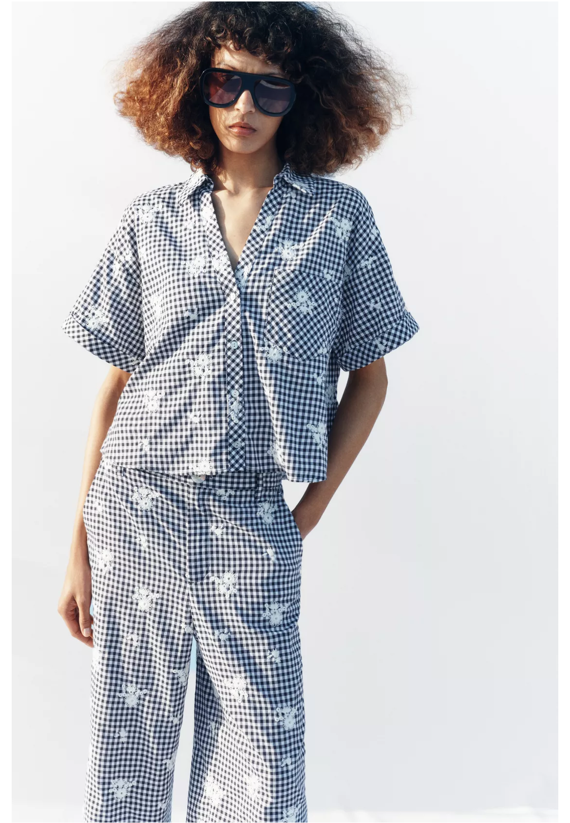 Set blue embroidery