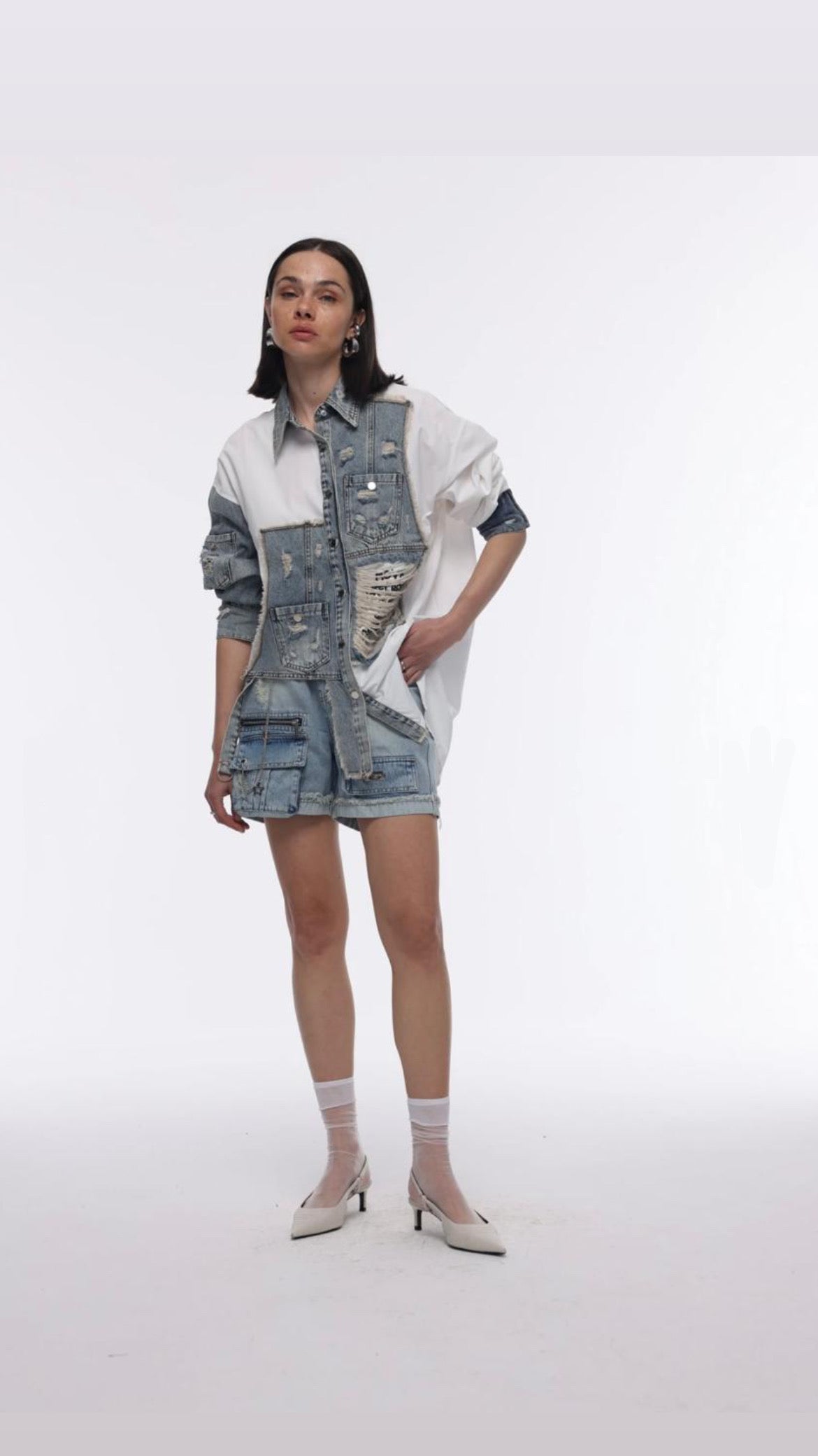 Shirt White Redsign Denim mix