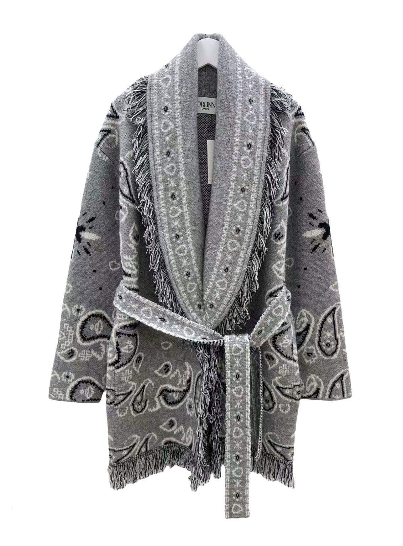 Bandana cardigan grey light