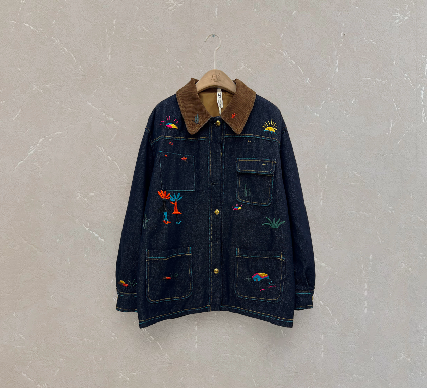Jacket denim sun Pattern