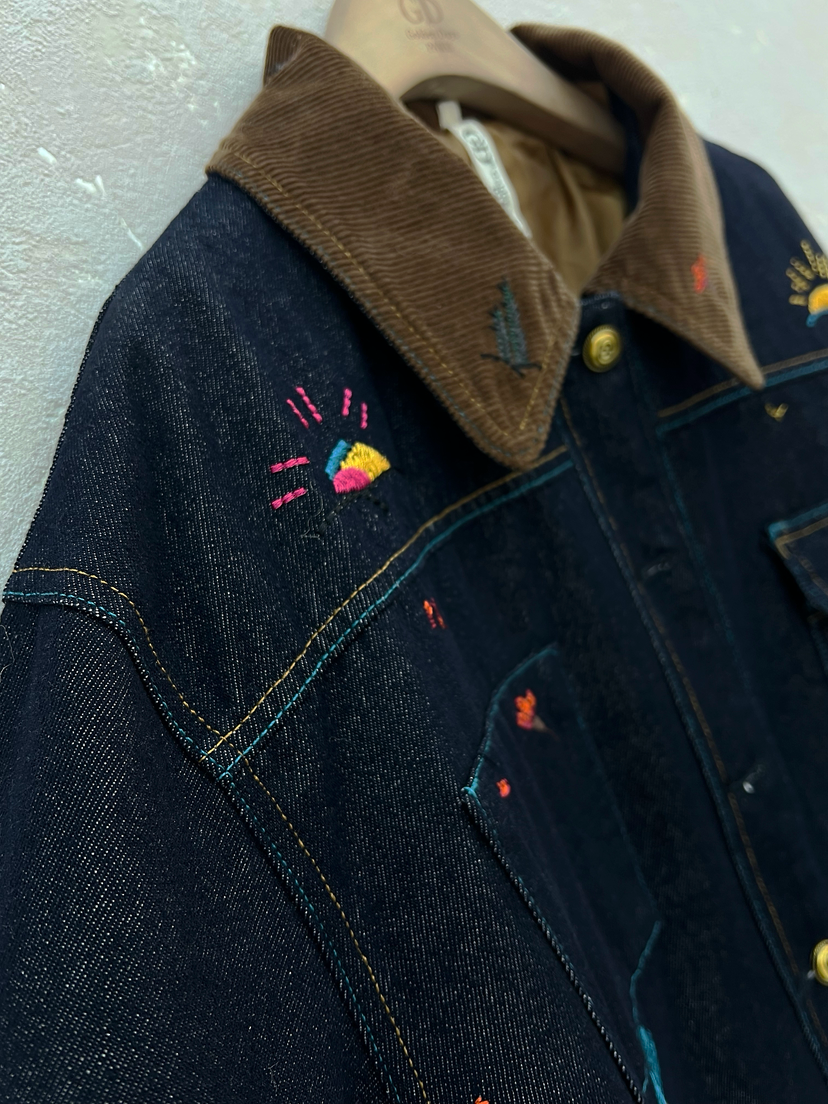 Jacket denim sun Pattern