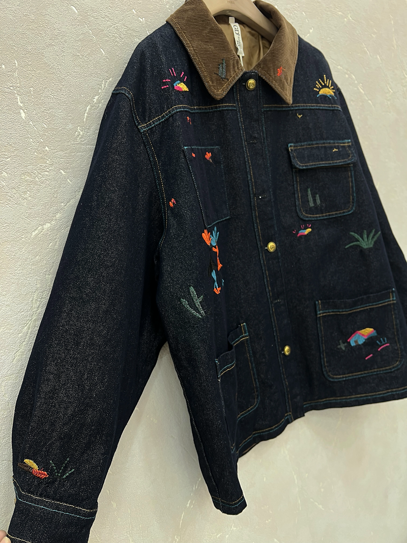 Jacket denim sun Pattern