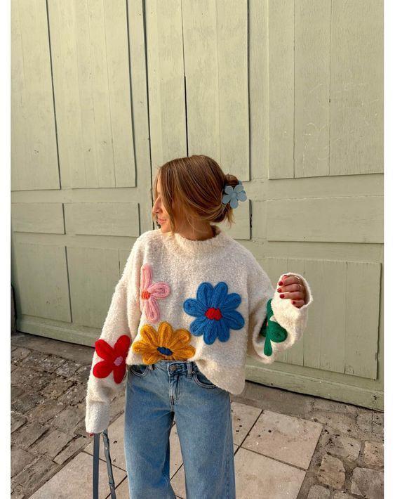 Knit flowers