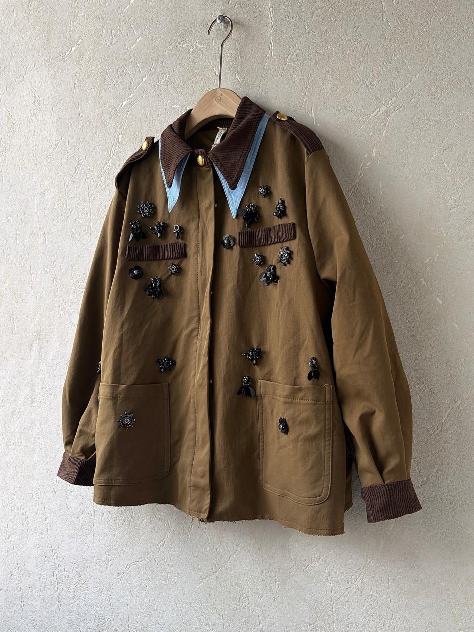 Jacket brown embroidery