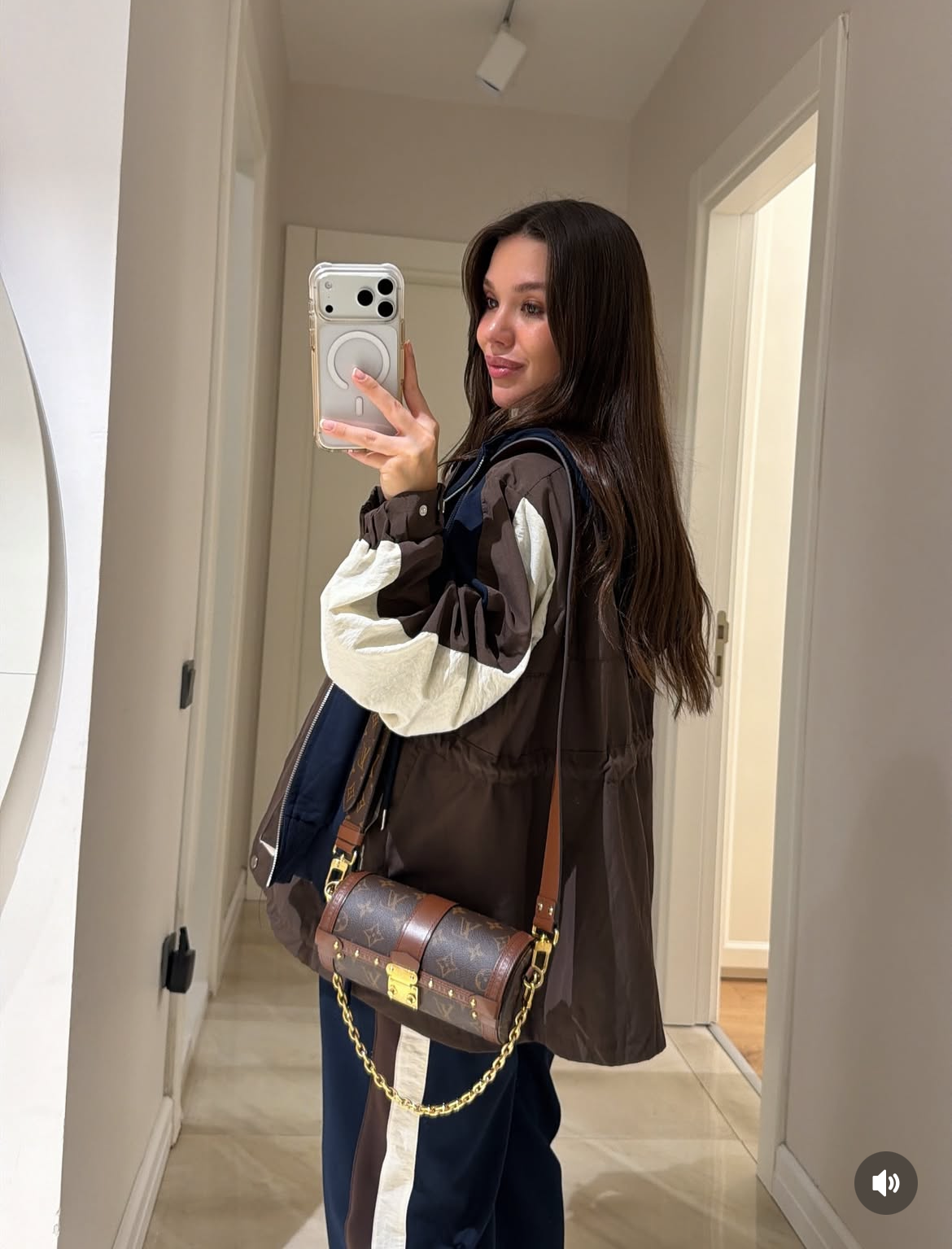 Set attached hoodie brown