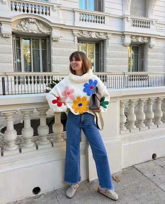 Pullover Knit flowers