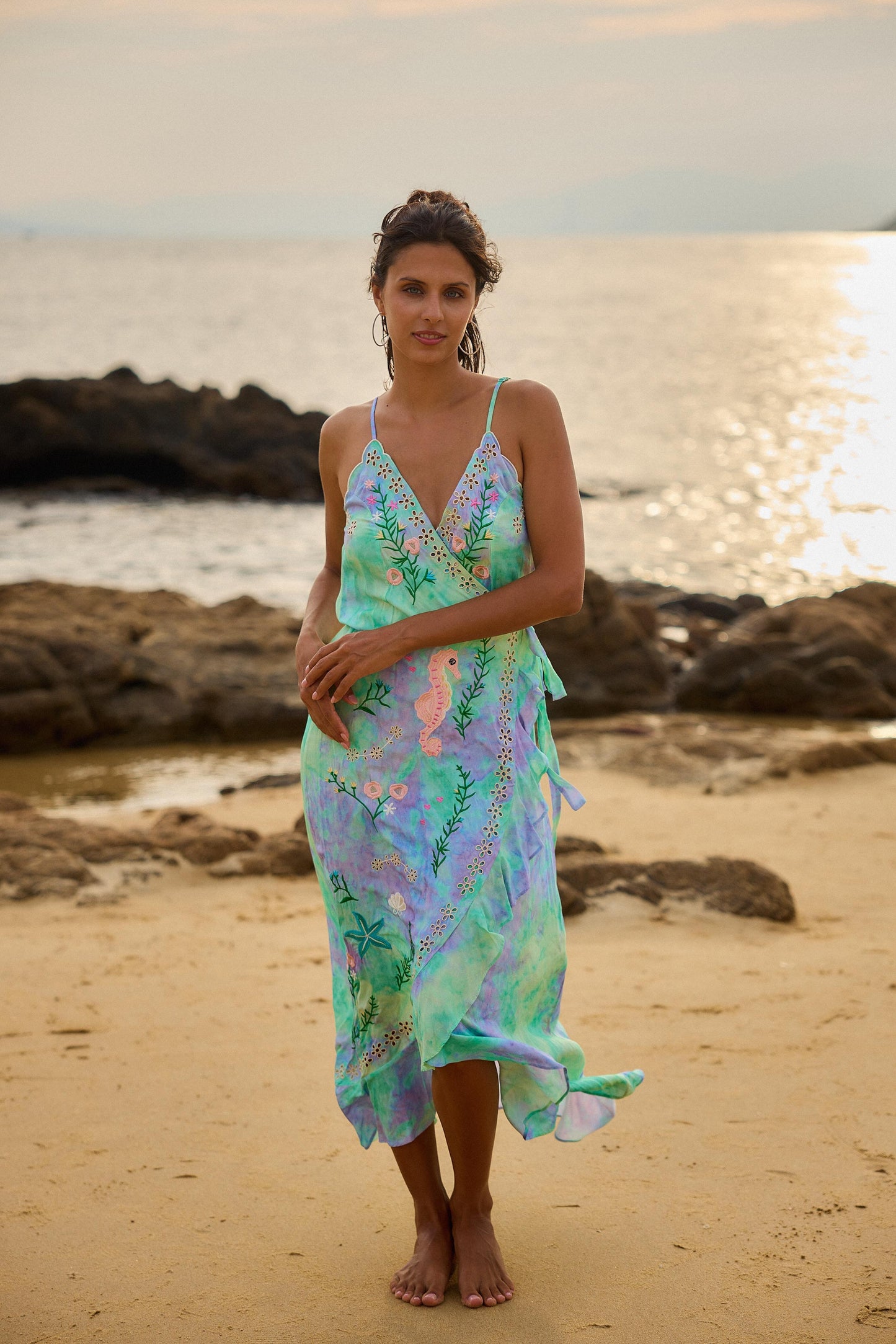 Aqua Bruittle Dress
