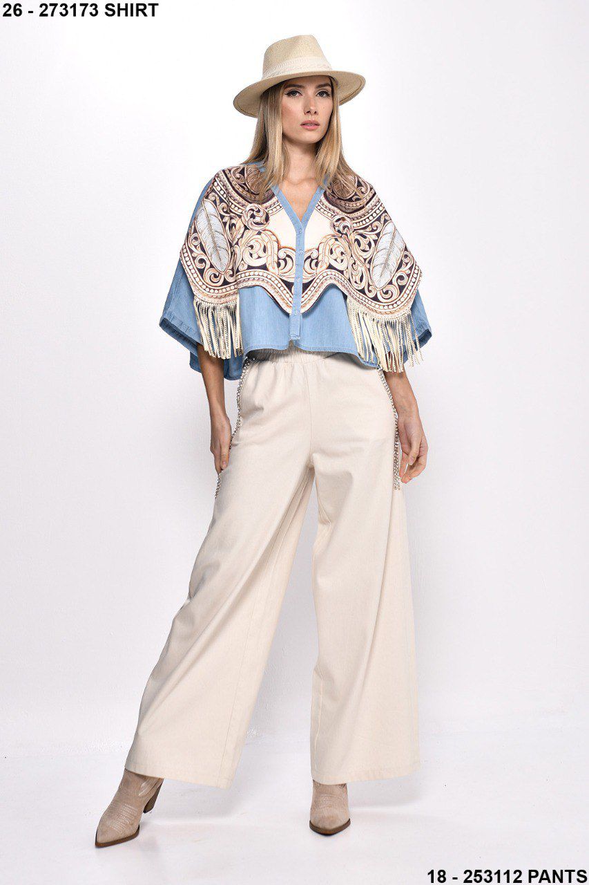 Shirt Denim x Fringes
