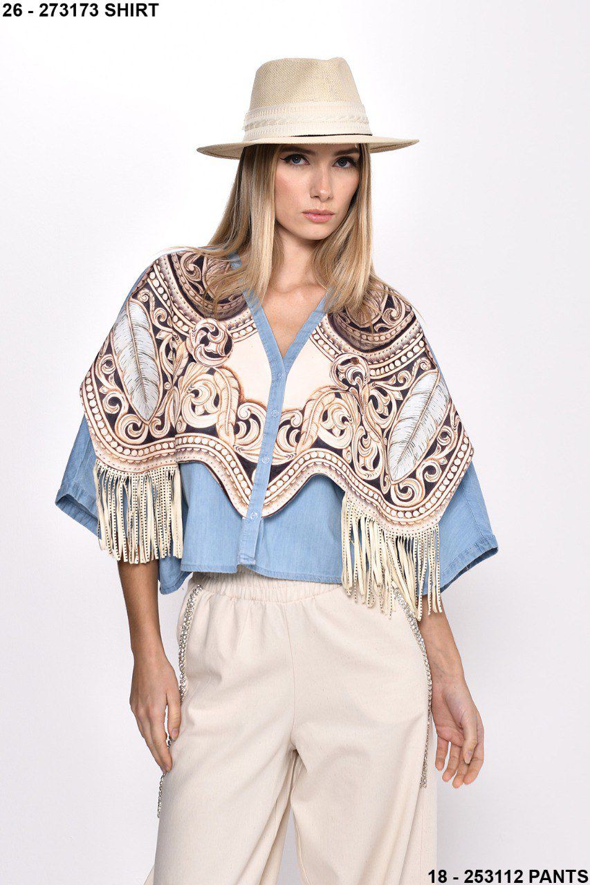 Shirt Denim x Fringes