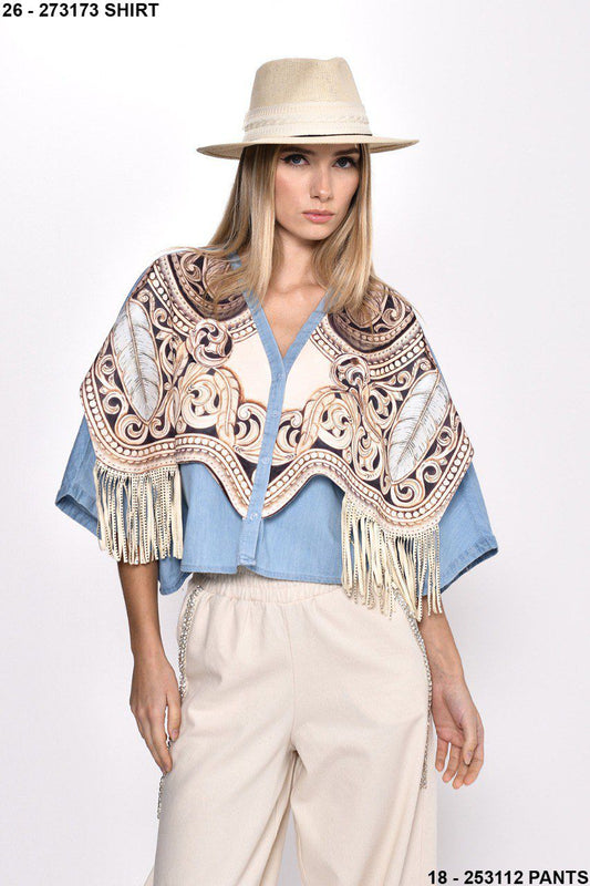 Shirt Denim x Fringes