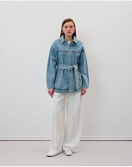 Jacket Sleeves Denim Studs + Belt