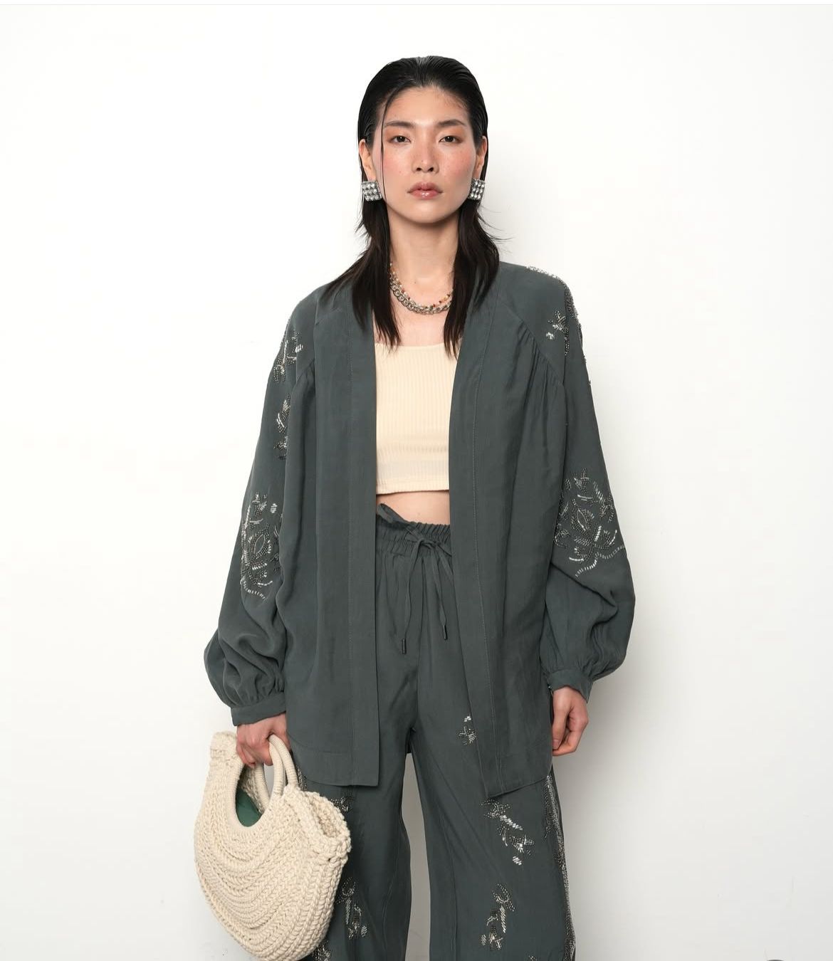 Set Embroidery Olive