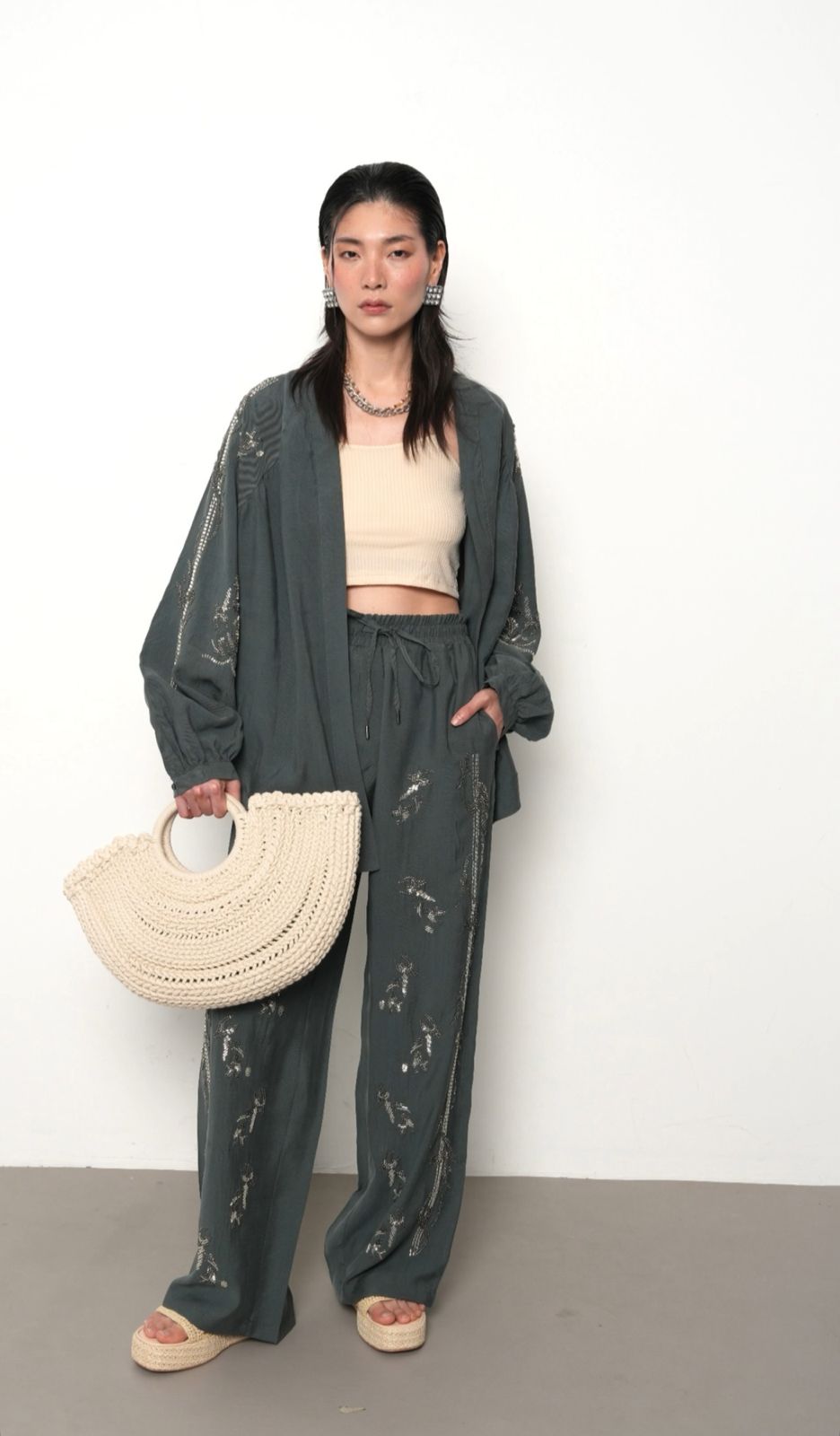 Set Embroidery Olive