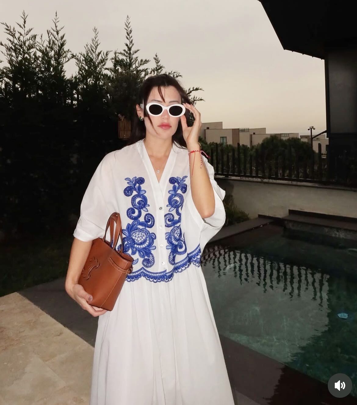 Set (Skirt + Top) Blue Embroidery