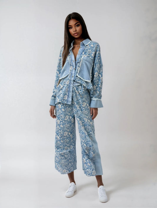 Set Floral Bluesyal Lumine Silk