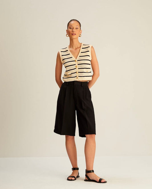 Vest Stripe Gold Buttons Chance