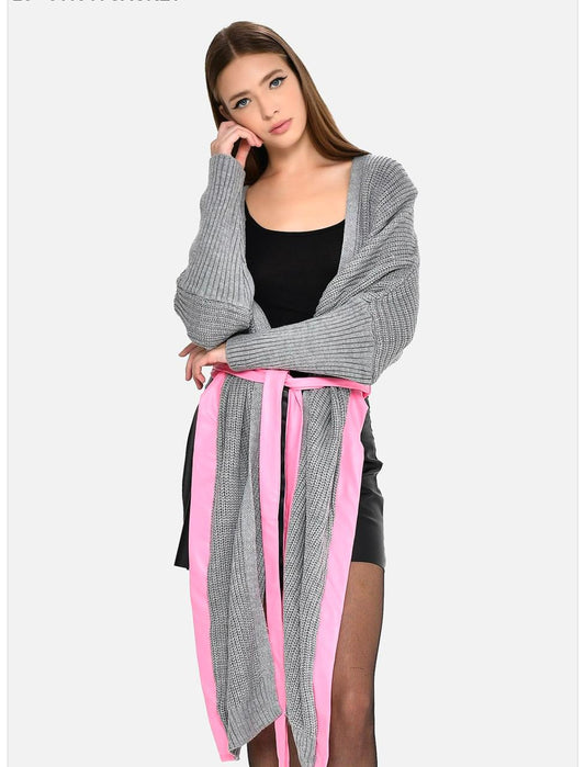 Knit Grey Belt Pink