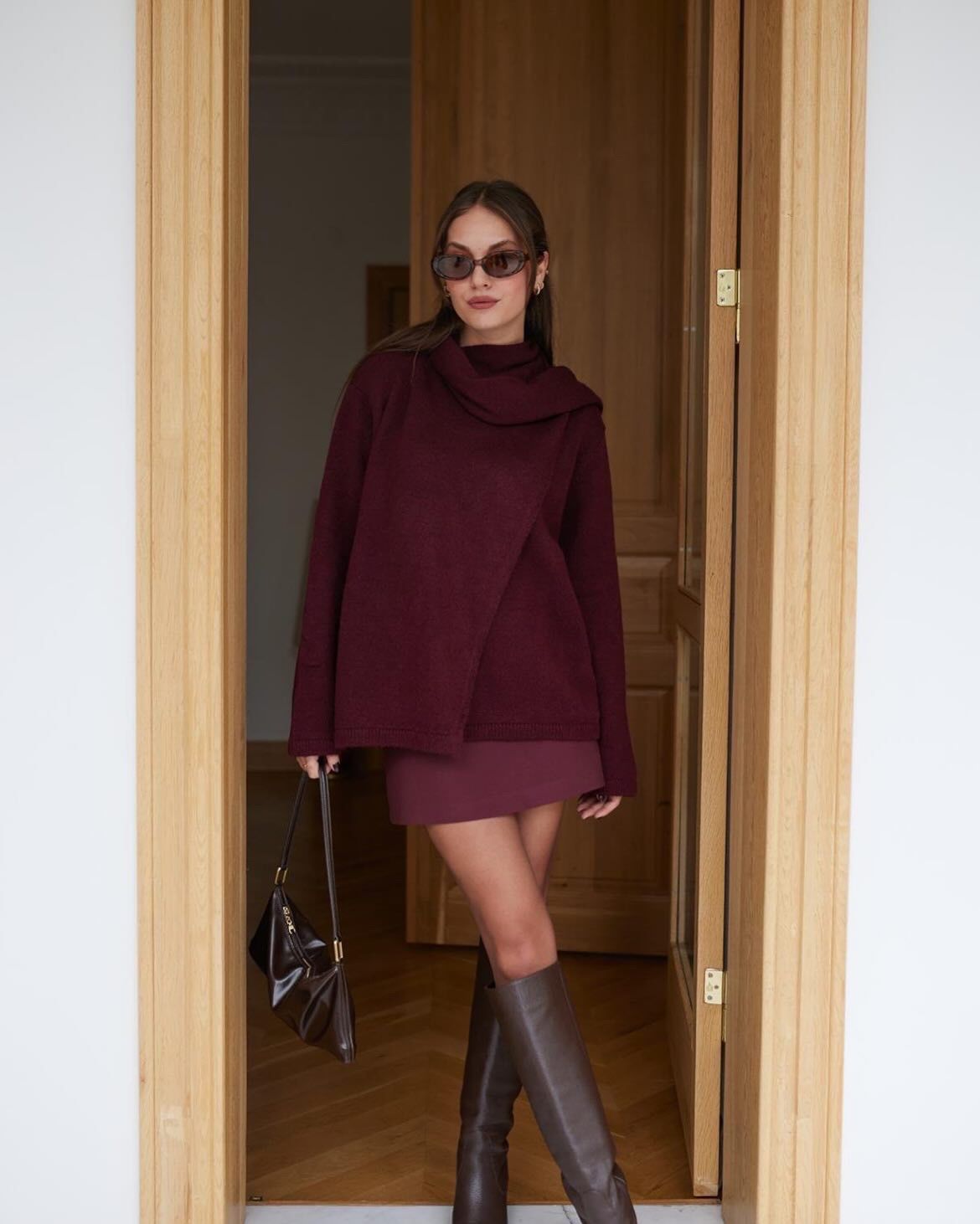 Burgundy Scarf Knit