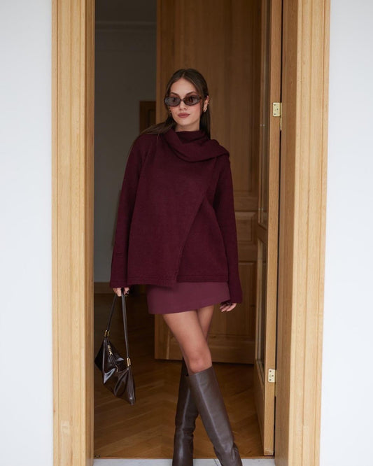 Burgundy Scarf Knit